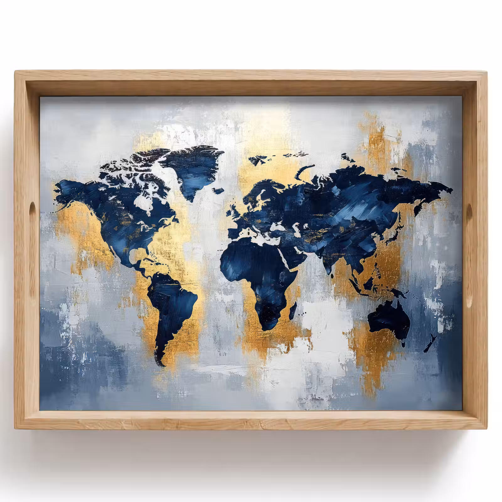 Dienblad - Wereldkaart - Blauw - Abstract — 1