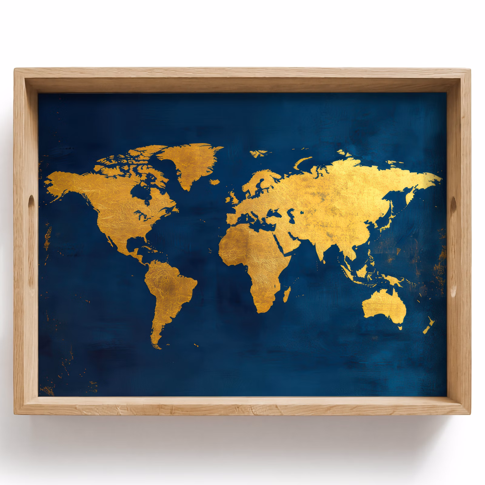 Dienblad - Wereldkaart - Goud - Donkerblauw — 1