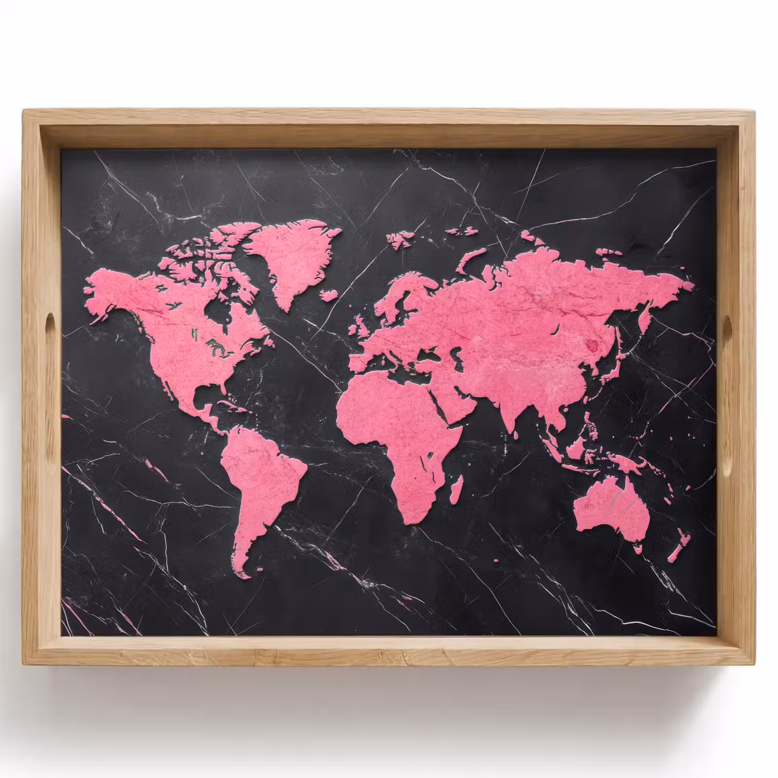 Dienblad - Wereldkaart - Roze - Marmer — 1
