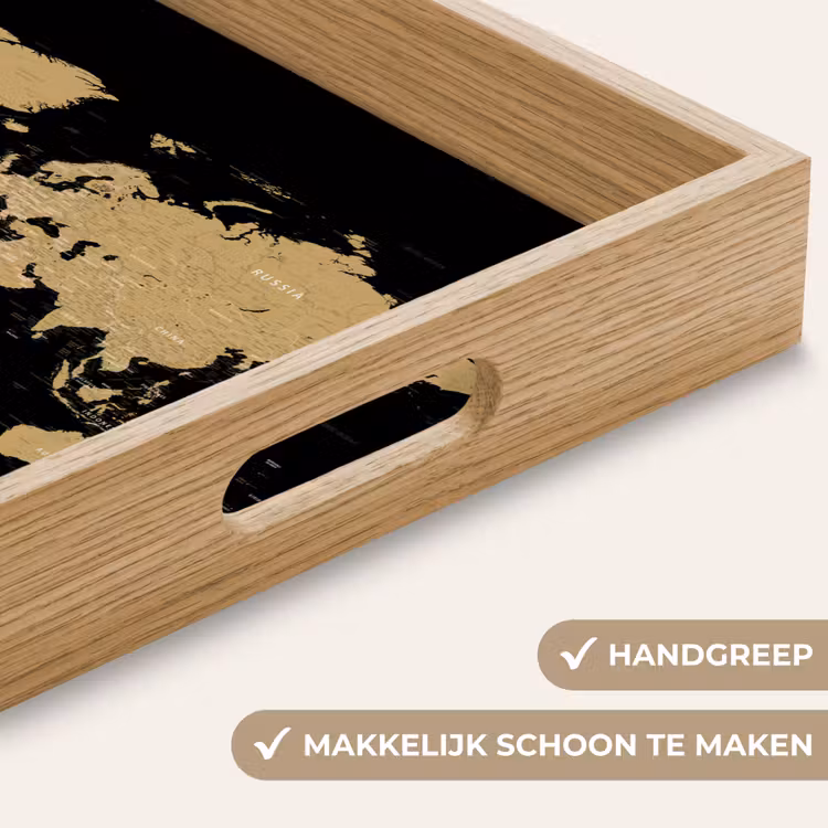 Dienblad - Wereldkaart - Beige - Zwart — 8