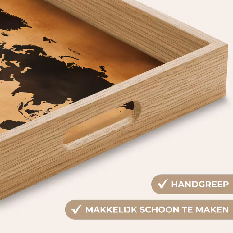 Dienblad - Wereldkaart - Bruin - Kaart — 8