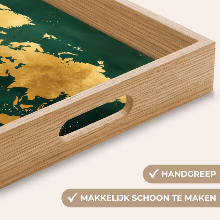Dienblad - Wereldkaart - Groen - Goud — 8