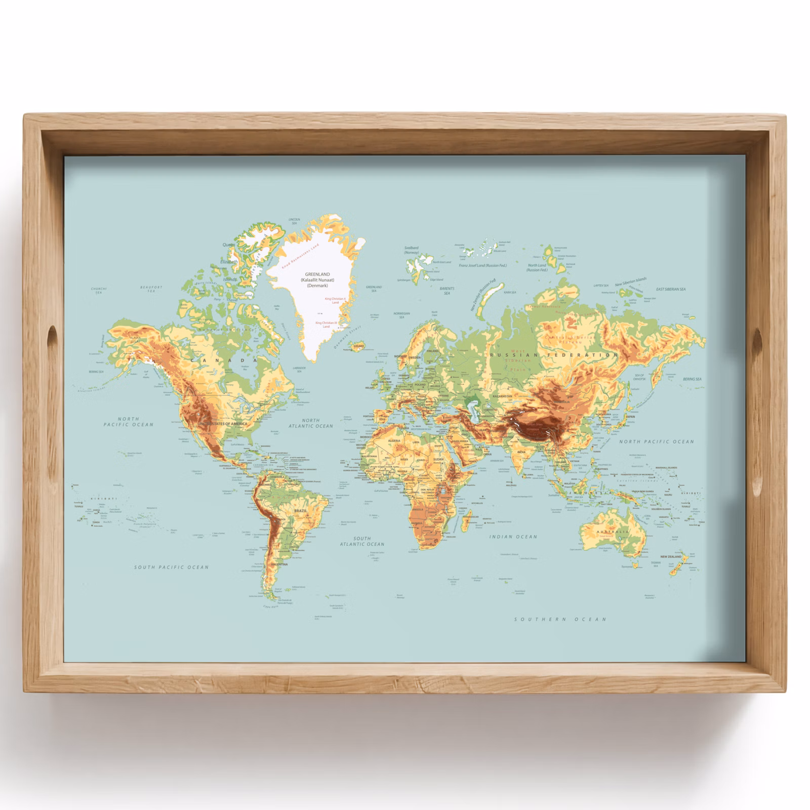 Dienblad - Wereldkaart - Realistisch - Blauw — 1