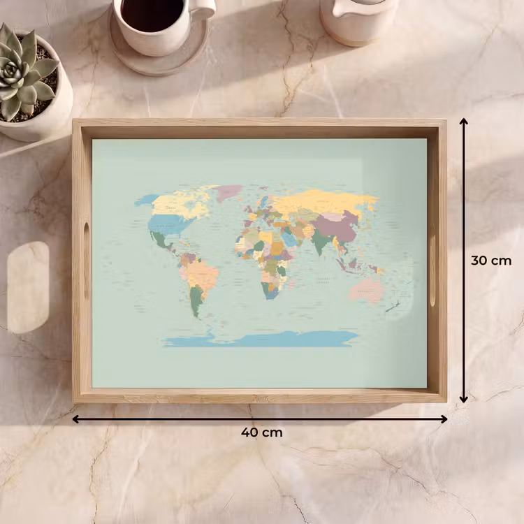 Dienblad - Wereldkaart - Realistisch - Kaart — 7