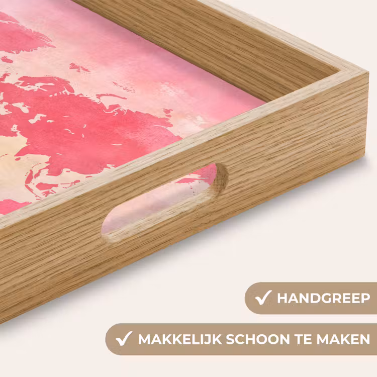Dienblad - Wereldkaart - Roze - Vaag — 8