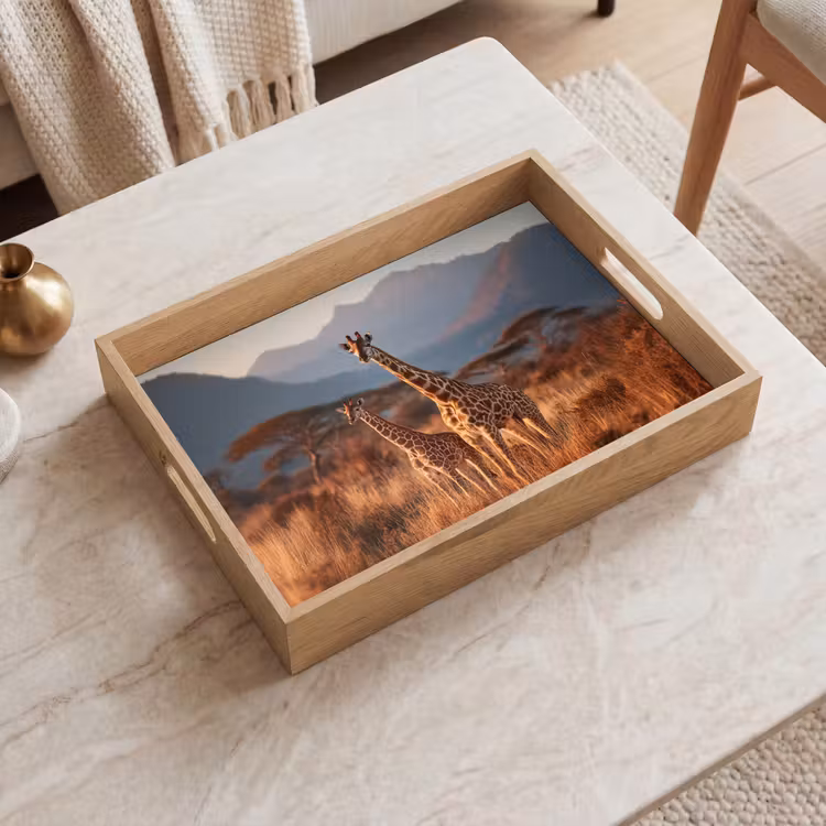 Dienblad - Giraffen - Hoog gras - Acaciabomen — 2
