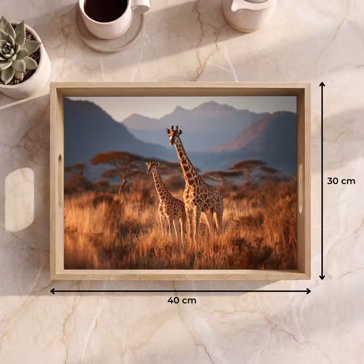 Dienblad - Giraffen - Hoog gras - Acaciabomen — 7