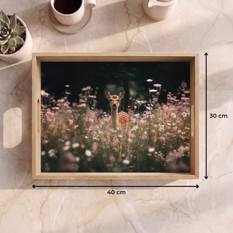 Dienblad - Hert - Wilde bloemen - Bos — 7