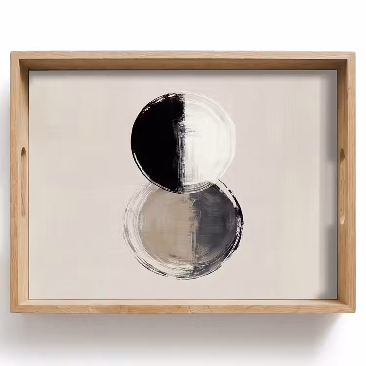 Dienblad - Cirkels - Strepen - Minimalistisch - Zwart — 1