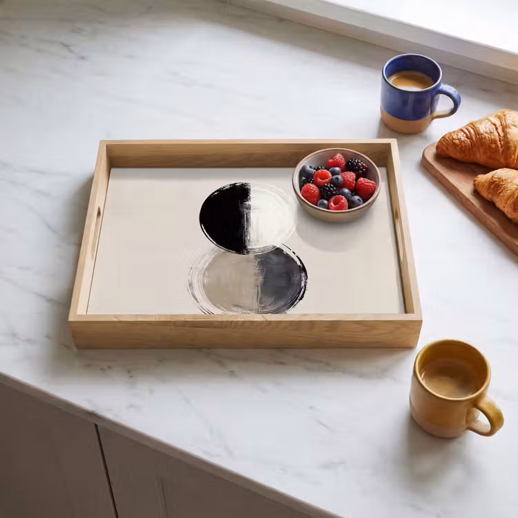 Dienblad - Cirkels - Strepen - Minimalistisch - Zwart — 3
