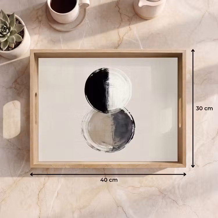 Dienblad - Cirkels - Strepen - Minimalistisch - Zwart — 7