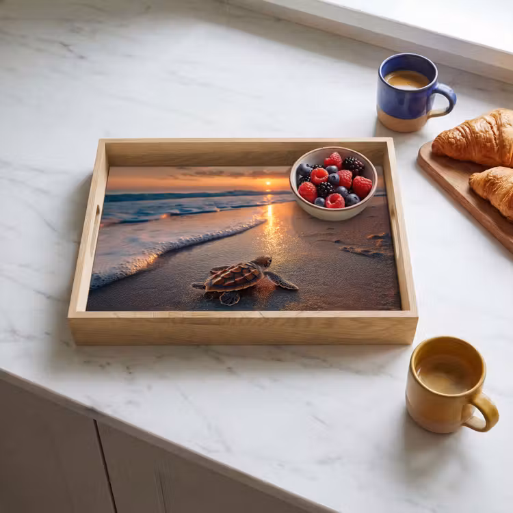 Dienblad - Schildpad - strand - Zonsondergang — 3