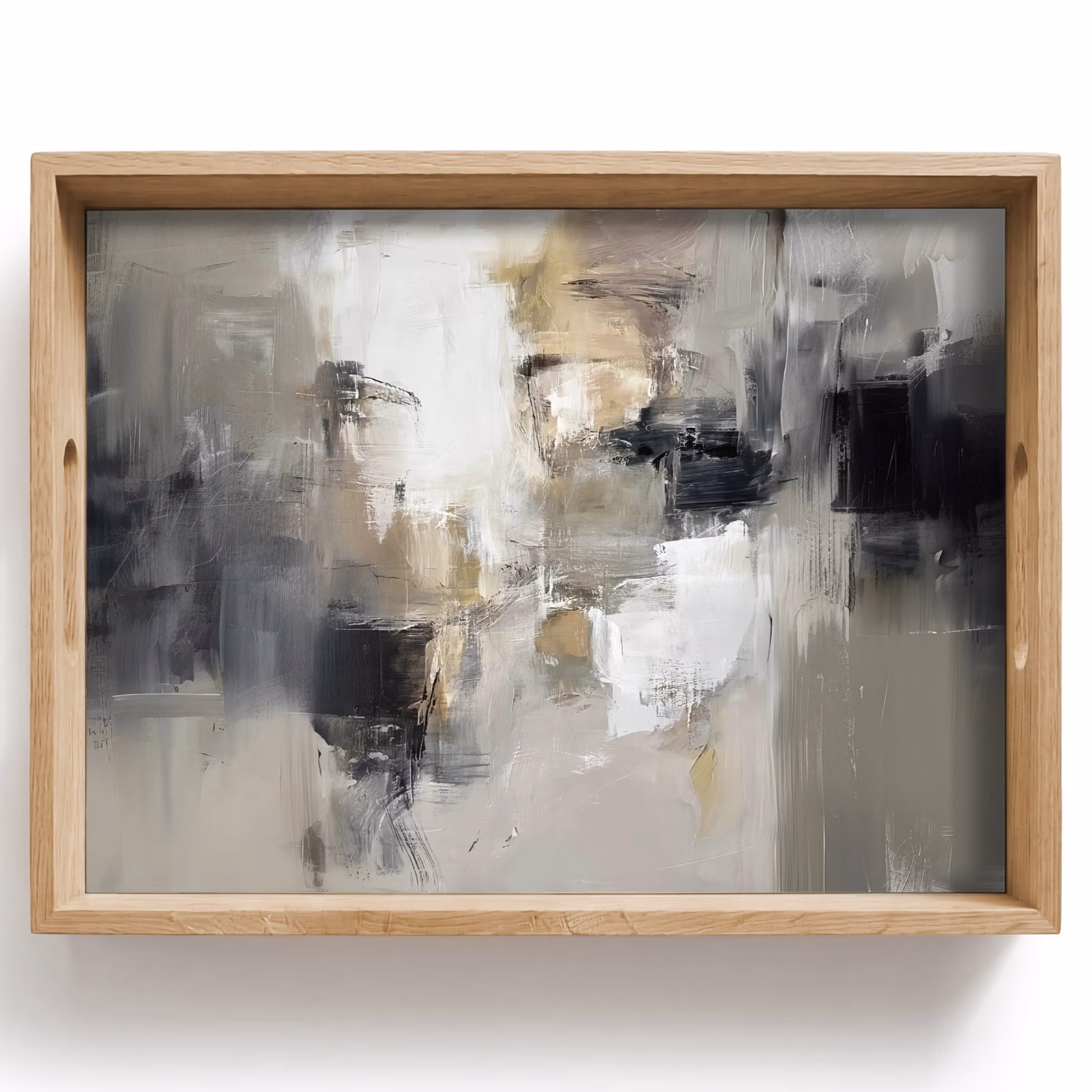 Dienblad - Kleurenpalet - Penseelstreken - Beige - Nevelig — 1