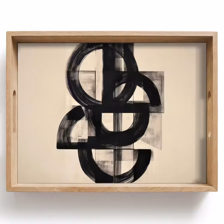 Dienblad - Cirkels - Lijnen - Vormen - Zwart — 1