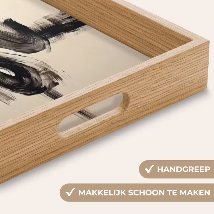 Dienblad - Golven - Penseelstreken - Beige - Minimalistisch — 8