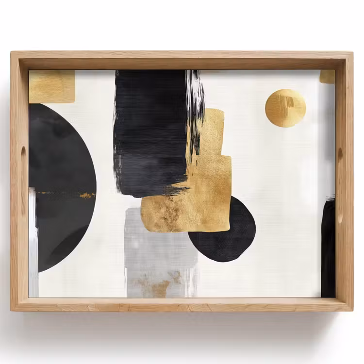 Dienblad - Goud - Rechthoeken - Cirkels - Abstract — 1