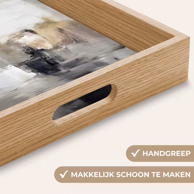 Dienblad - Kleurenpalet - Penseelstreken - Beige - Nevelig — 8