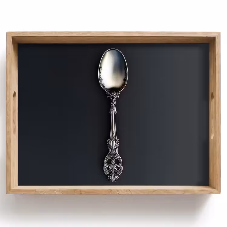 Dienblad - Lepel - Zilver - Metaal — 1