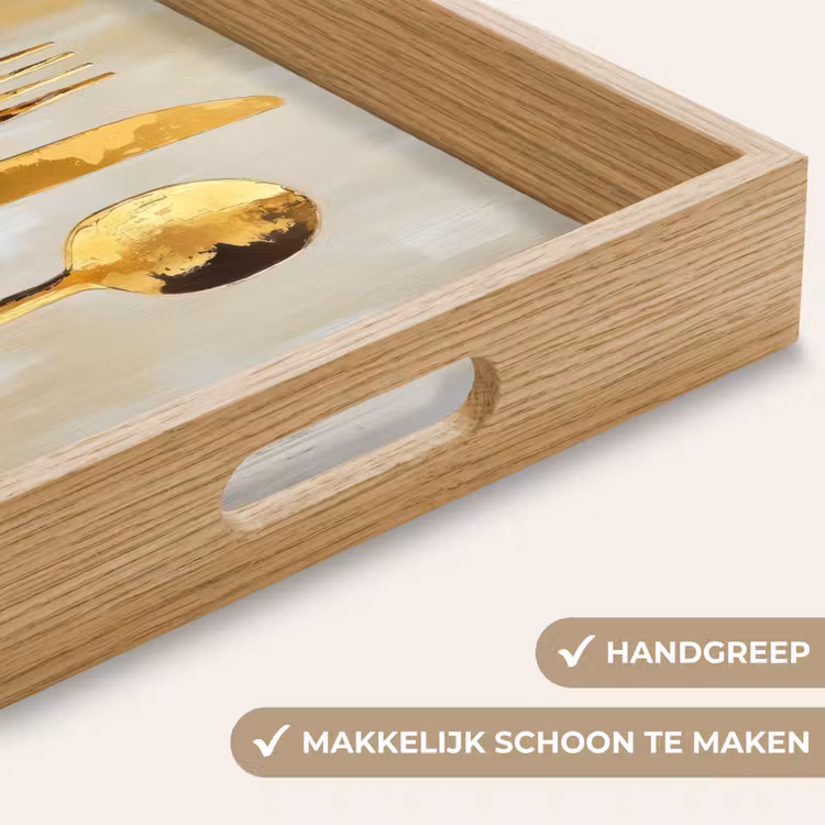 Dienblad - Verf - Goud - Bestek — 8