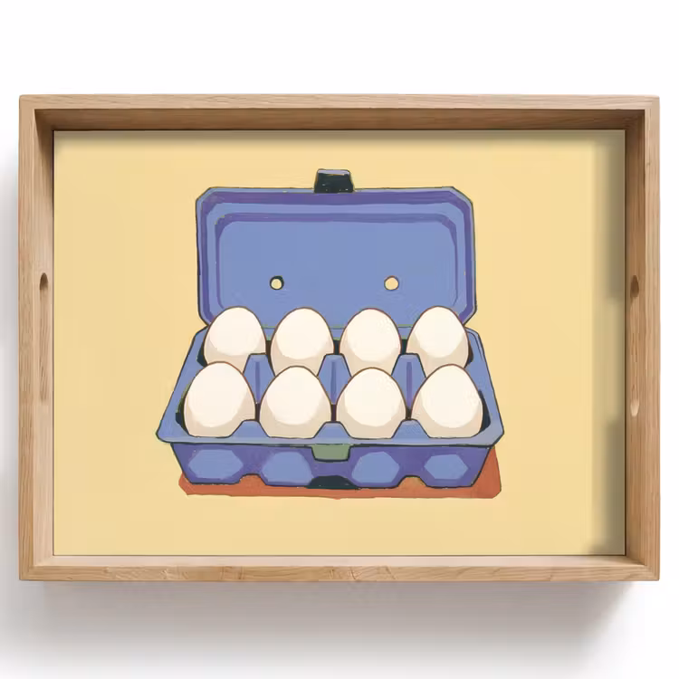 Dienblad - Eieren - Doos - Minimalistisch - Blauw — 1