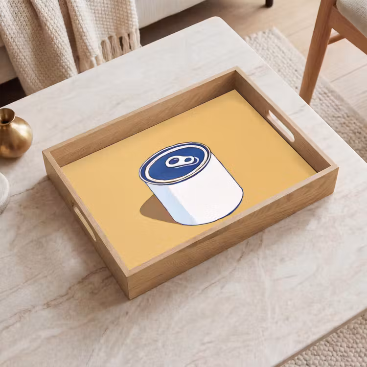 Dienblad - Blikje - Minimalistisch - Blauw - Illustratie — 2