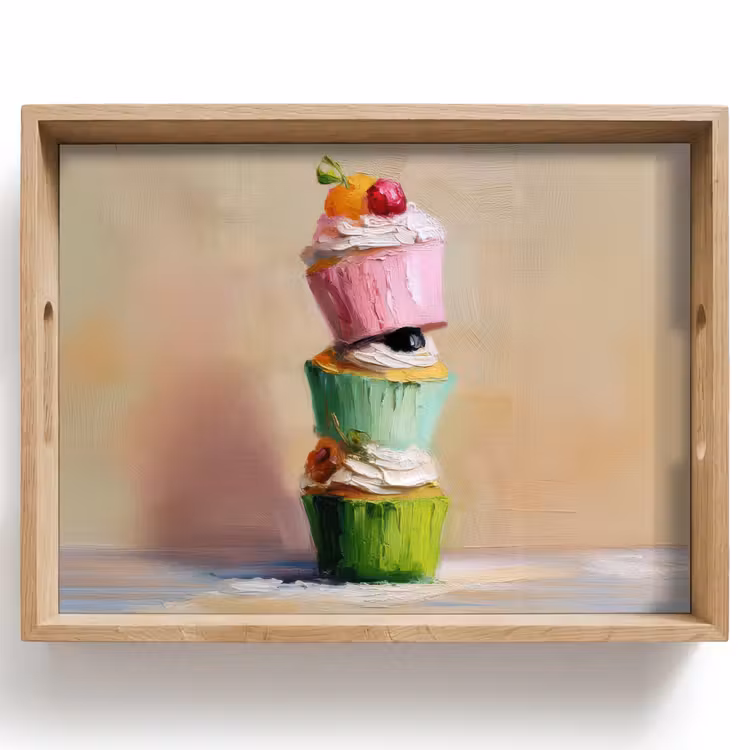 Dienblad - Cupcakes - Gestapeld - Kleurrijk - Fruit — 1