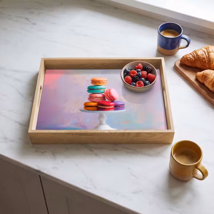 Dienblad - Macarons - Schaal - Pastel - Kleurrijk — 3