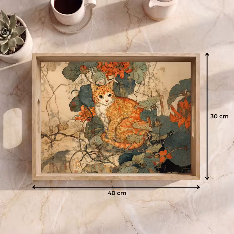 Dienblad - Kat - Sierlijk - Bloemen — 7