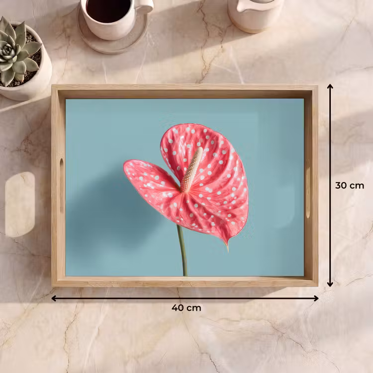 Dienblad - Blad - Anthurium - Stippen - Roze — 7
