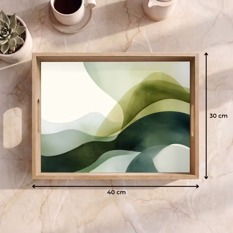 Dienblad - Golven - Abstract - Lichtgroen - Sierlijk — 7