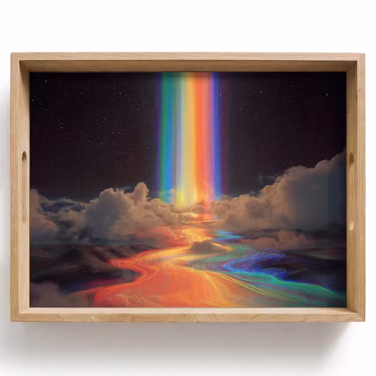 Dienblad - Regenboog - Verticaal - Sterrenhemel - Wolken — 1