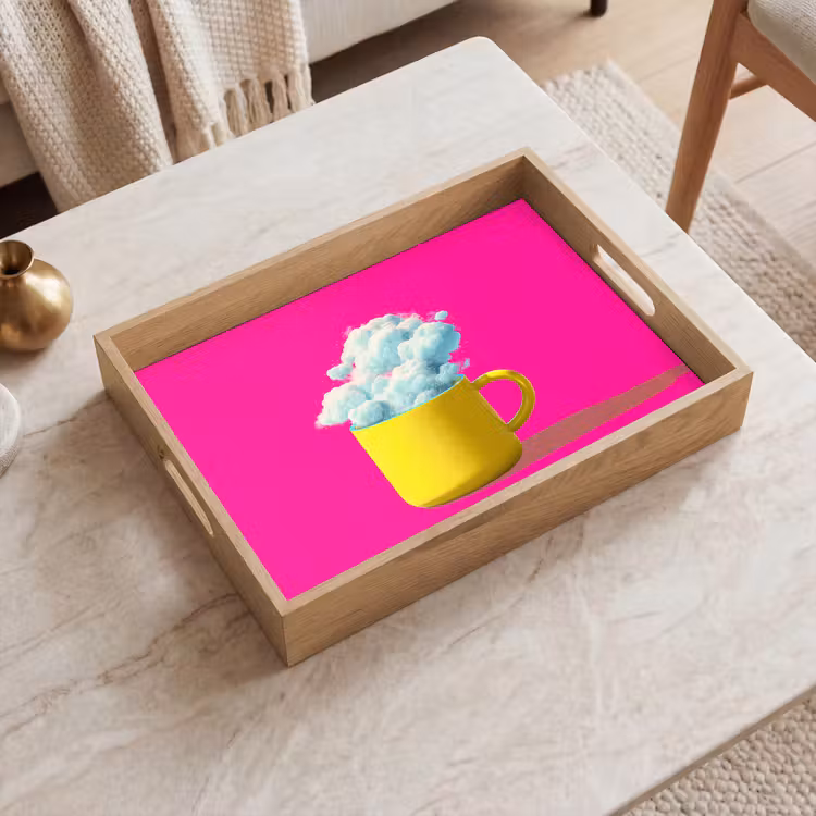 Dienblad - Mok - Wolken - Roze - Minimalitisch — 2