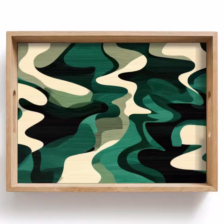 Dienblad - Abstract - Camouflage - Groen — 1