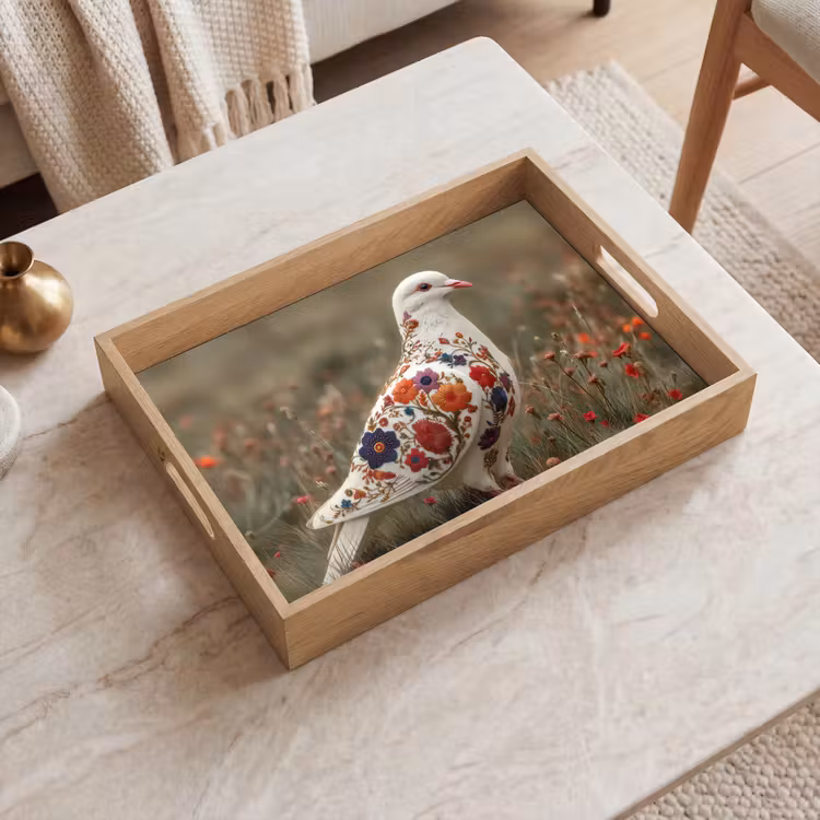 Dienblad - Duif - Bloemen - Natuur — 2