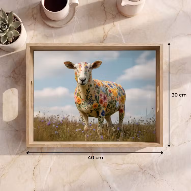 Dienblad - Schaap - Bloemen - Weide — 7