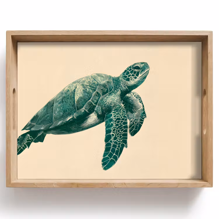 Dienblad - Schildpad - Sierlijk - Groen - Schild — 1