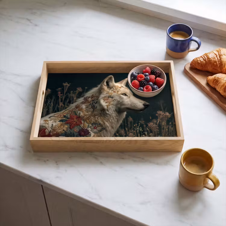 Dienblad - Wolf - Bloemen - Natuur — 3