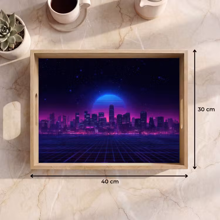 Dienblad - Skyline - Zon - Neon - Rasterpatroon — 7