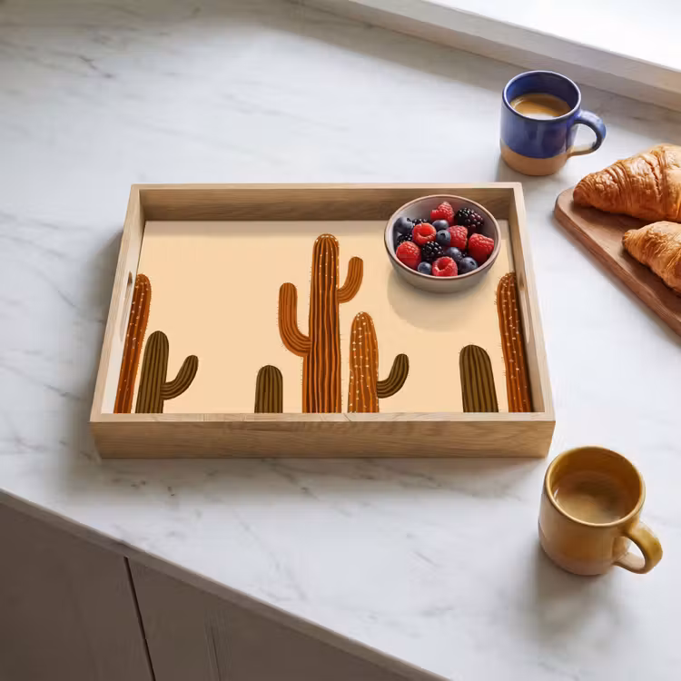 Dienblad - Cactus - Woestijn - Zand - Bruin — 3
