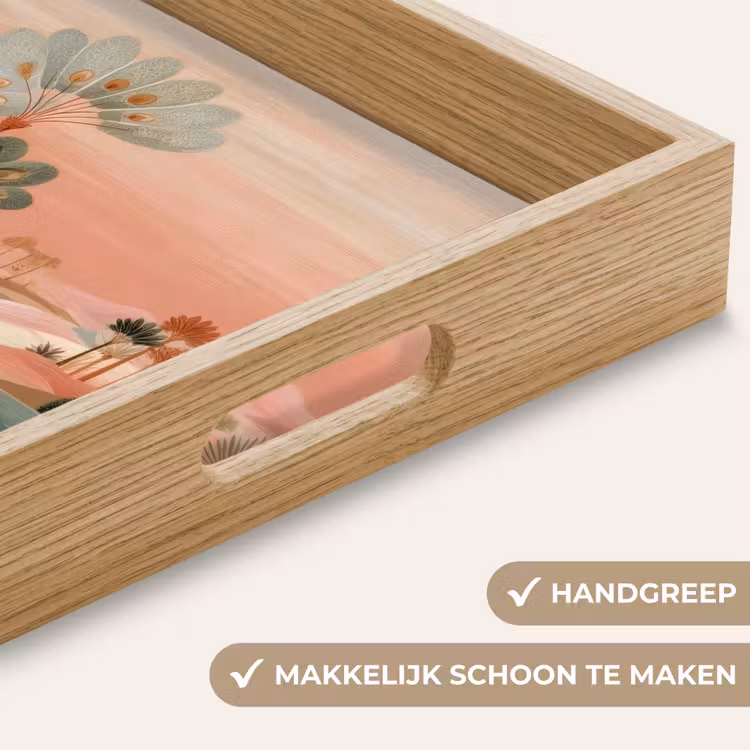 Dienblad - Roze landschap - Palmen - Water — 8