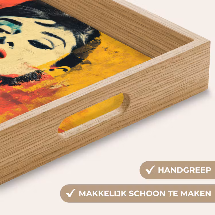 Dienblad - Vrouw - Rode lippen - Expressief - Grafisch — 8
