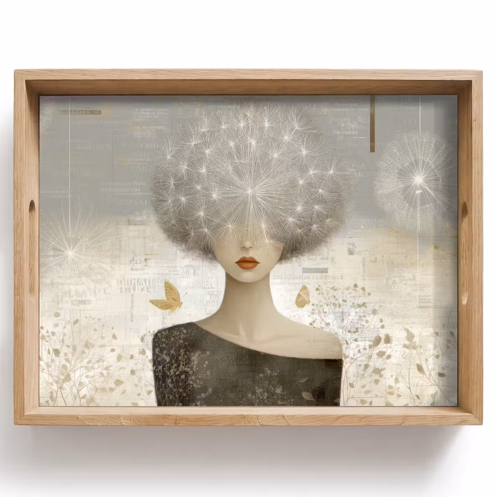 Dienblad - Pluis - Vrouw - Beige — 1