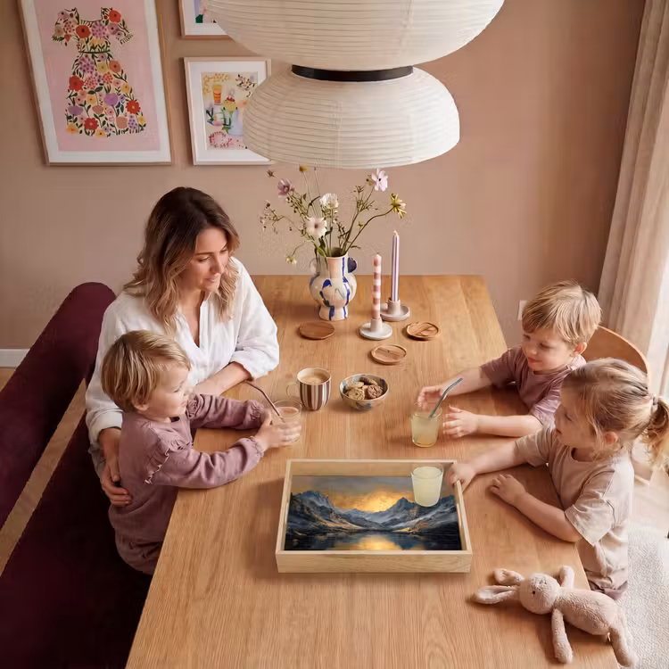 Dienblad - Berglandschap met Gouden Zonsondergang — 5