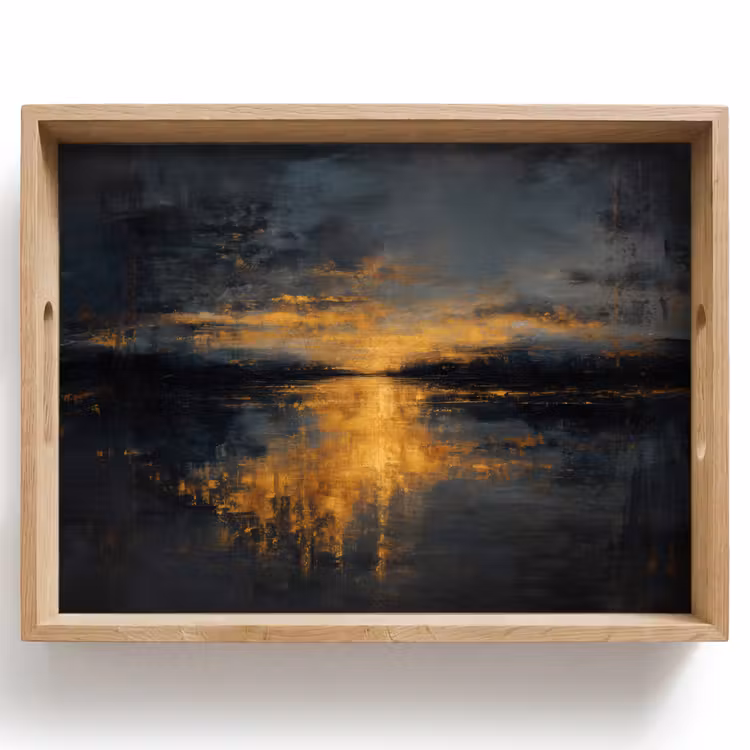 Dienblad - Gouden Reflectie op Water — 1