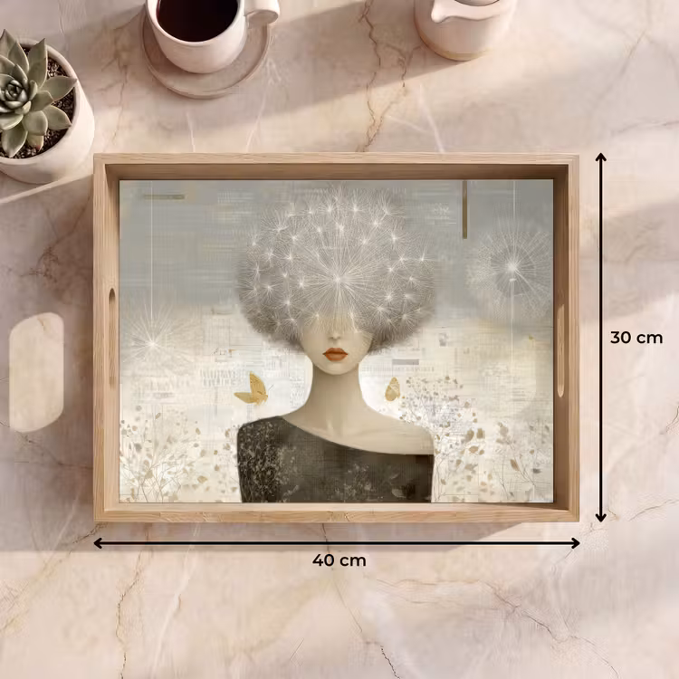 Dienblad - Pluis - Vrouw - Beige — 7