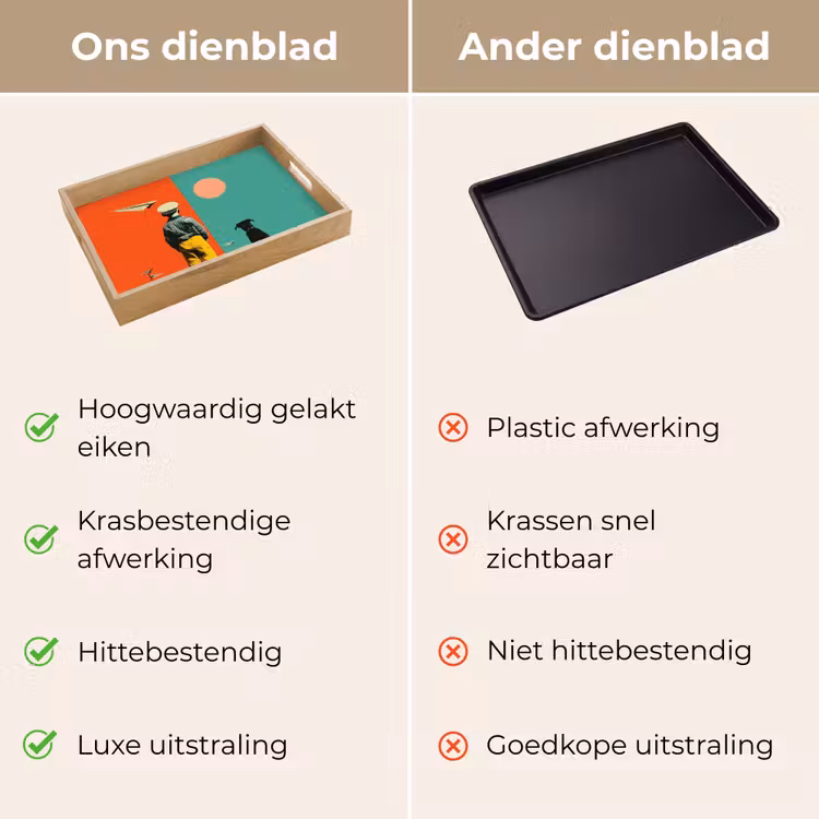 Dienblad - Retro - Jongen - Hond - Rood - Groen — 9