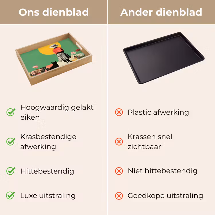Dienblad - Retro - Meisje - Kat - Zon — 9