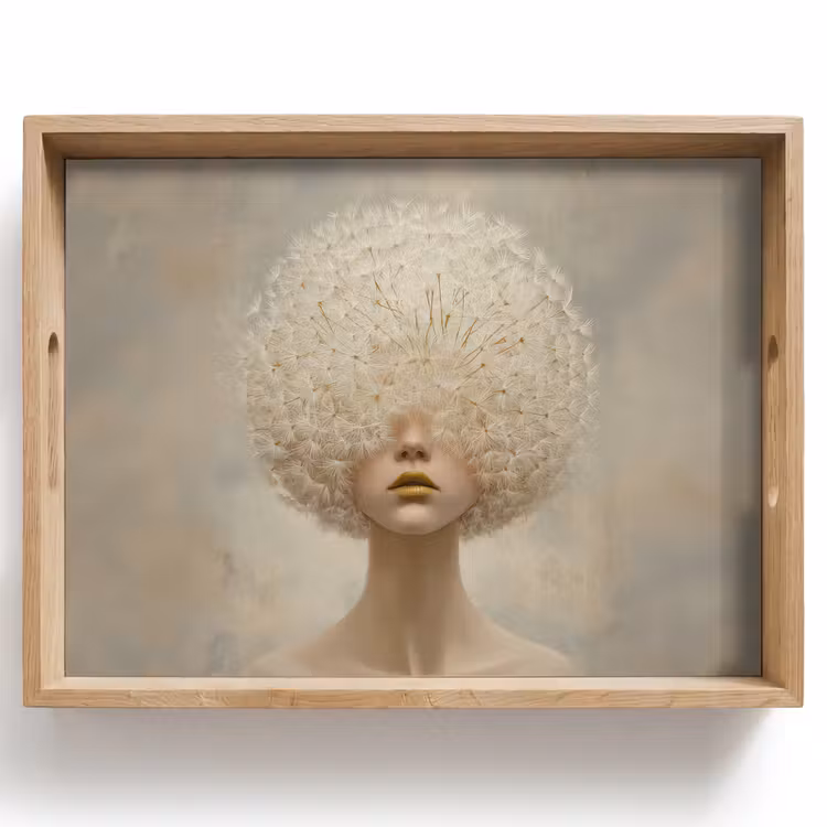 Dienblad - Dromerig - Beige - Paardenbloemzaadjes — 1