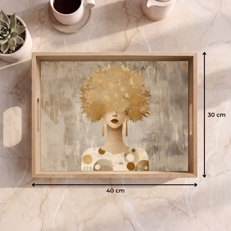 Dienblad - Goud - Portret - Vrouw — 7