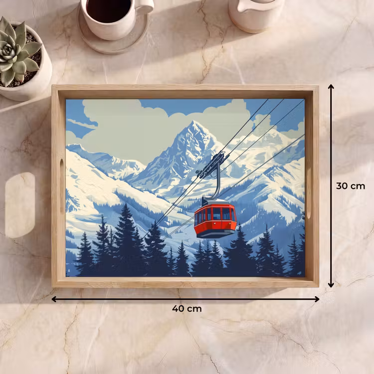 Dienblad - Kabelbaan - Sneeuw - Berglandschap — 7